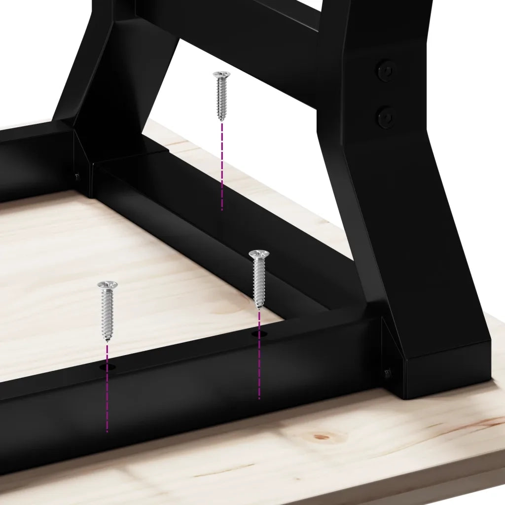 Tavolino da Salotto Telaio a Y 80x50x40 cm Legno Pino e Acciaio