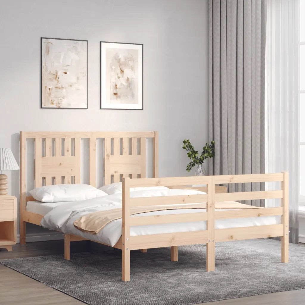 Giroletto con Testiera Small Double-Struttura Letto in Legno Massello 975564