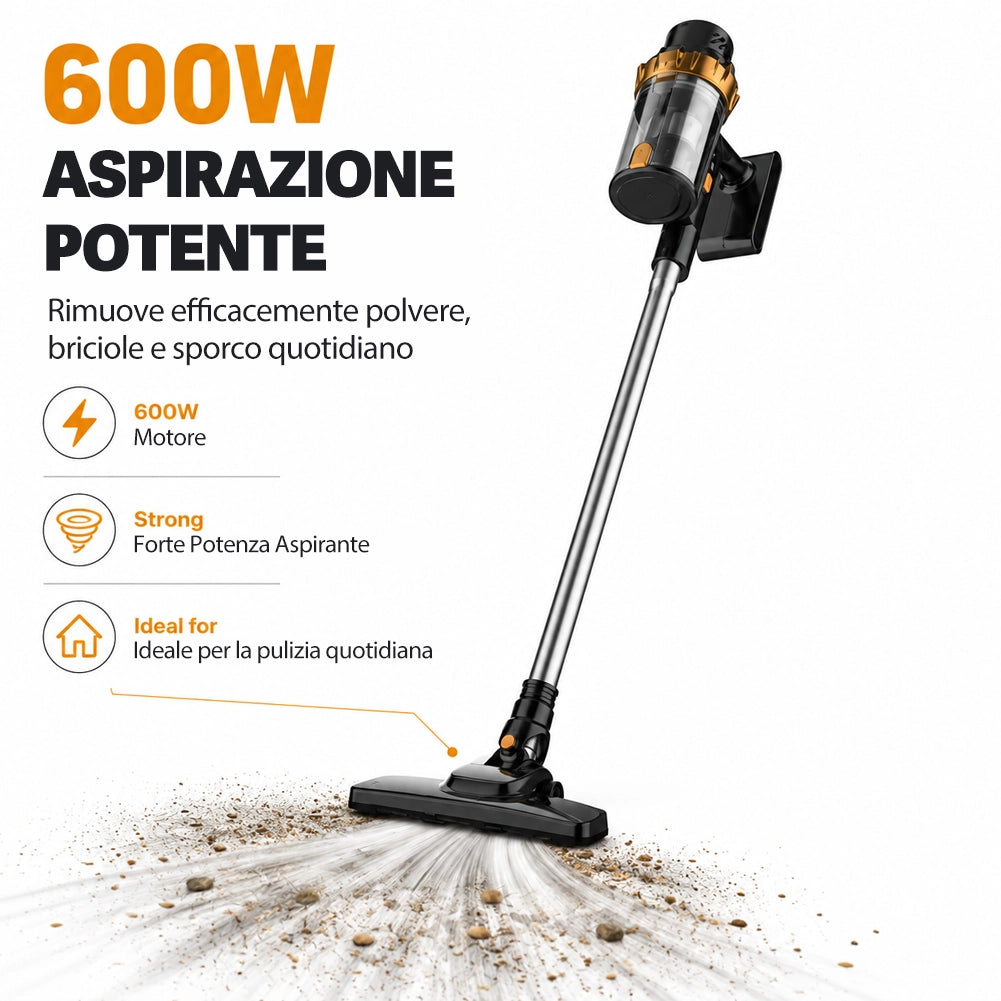 Scopa Elettrica 600W Senza Fili Aspirapolvere 3 in 1 BS3077 24x25x110 cm
