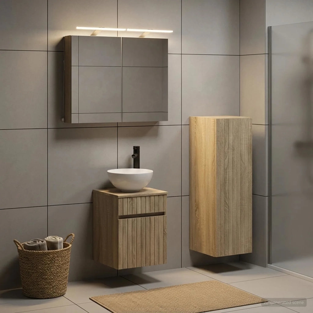 Set di mobili per il bagno 4 pz Rovere Sonoma 3407457