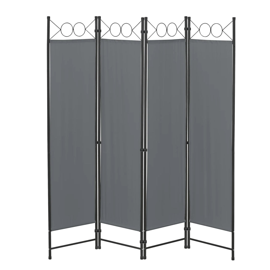Schermo divisorio per la privacy a 4 pannelli 171 x 160 cm grigio scuro 03_0008062