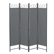 Schermo divisorio per la privacy a 4 pannelli 171 x 160 cm grigio scuro 03_0008062