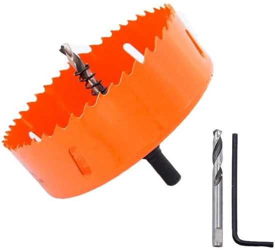 Furacollo - Trapano a foro 115 mm - Perfora legno e PVC - Duraturo e affilato - Arancione - Accessori per trapano professionale - Adatto per diversi materiali -