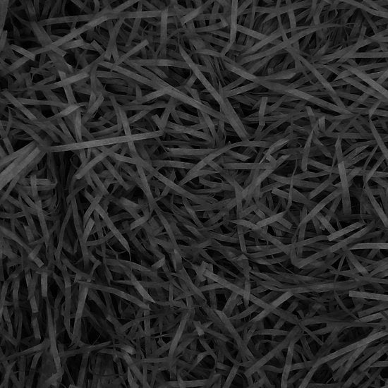 Raffia per riempimento - Materiale ecocompatibile - 50 gram - Shredded Paper - Nero - Ideale per decorazioni
