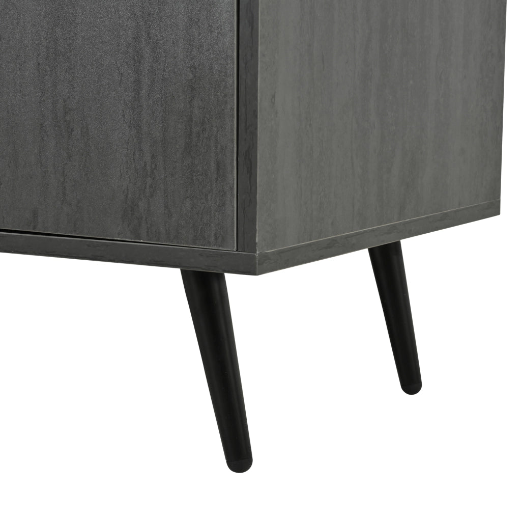 Mobile TV elegante in legno scuro con effetto grigio