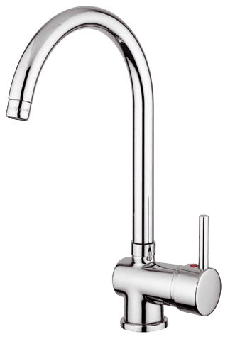 CM 9208MISCCRM ACQUAMIX Miscelatore Cucina con Canna Girevole 360° in Ottone e Acciaio colore Cromato