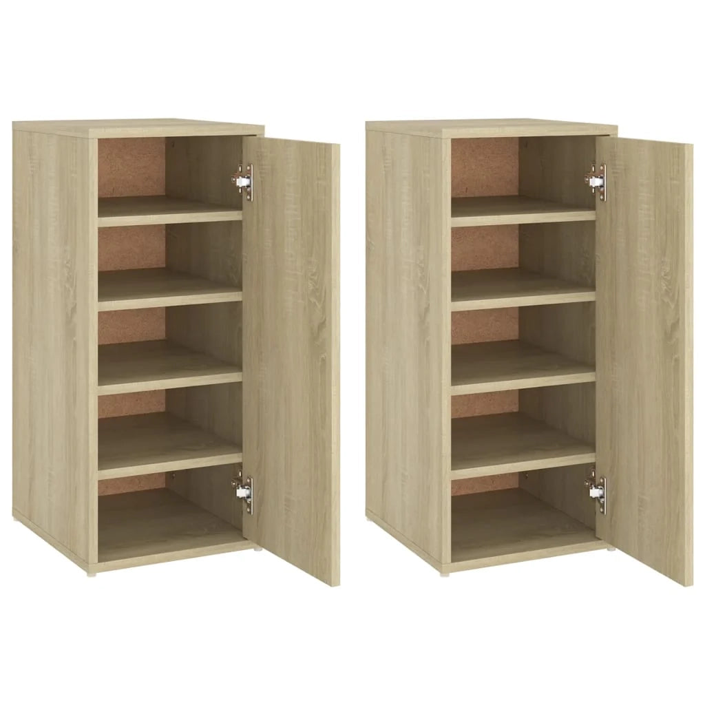 Scarpiere mobiletto portascarpe mobile per ingresso corridoio soggiorno set da 2 Sonoma 32 x 35 x 70 cm truciolato marrone 02_0022129
