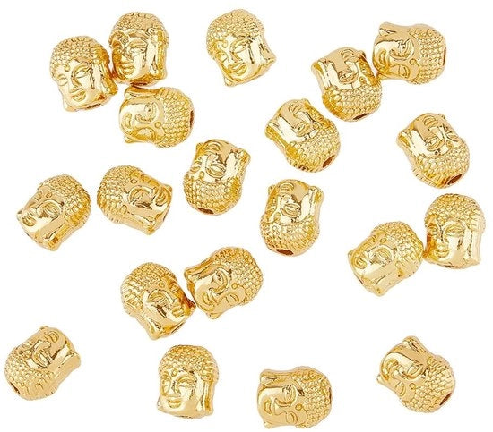 Spaziatori in metallo dorato 18K, 20 pezzi, 1,5 mm di diametro, 14 mm di lunghezza e 12 mm di larghezza.