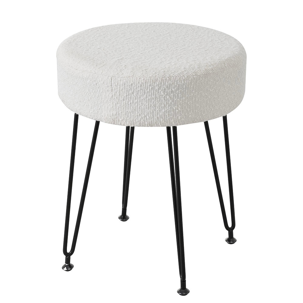 Toilette con illuminazione e sgabello - Xylo - Specchio LED, 2 cassetti, piano marmo, moderno, decor polare, nero e bianco, 100x40x120cm