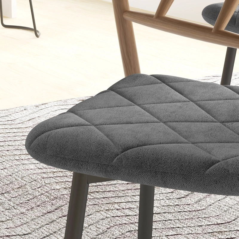 SEDIA DA PRANZO Set da 4 pezzi 45x54x87 cm Grigio effetto velluto struttura in acciaio