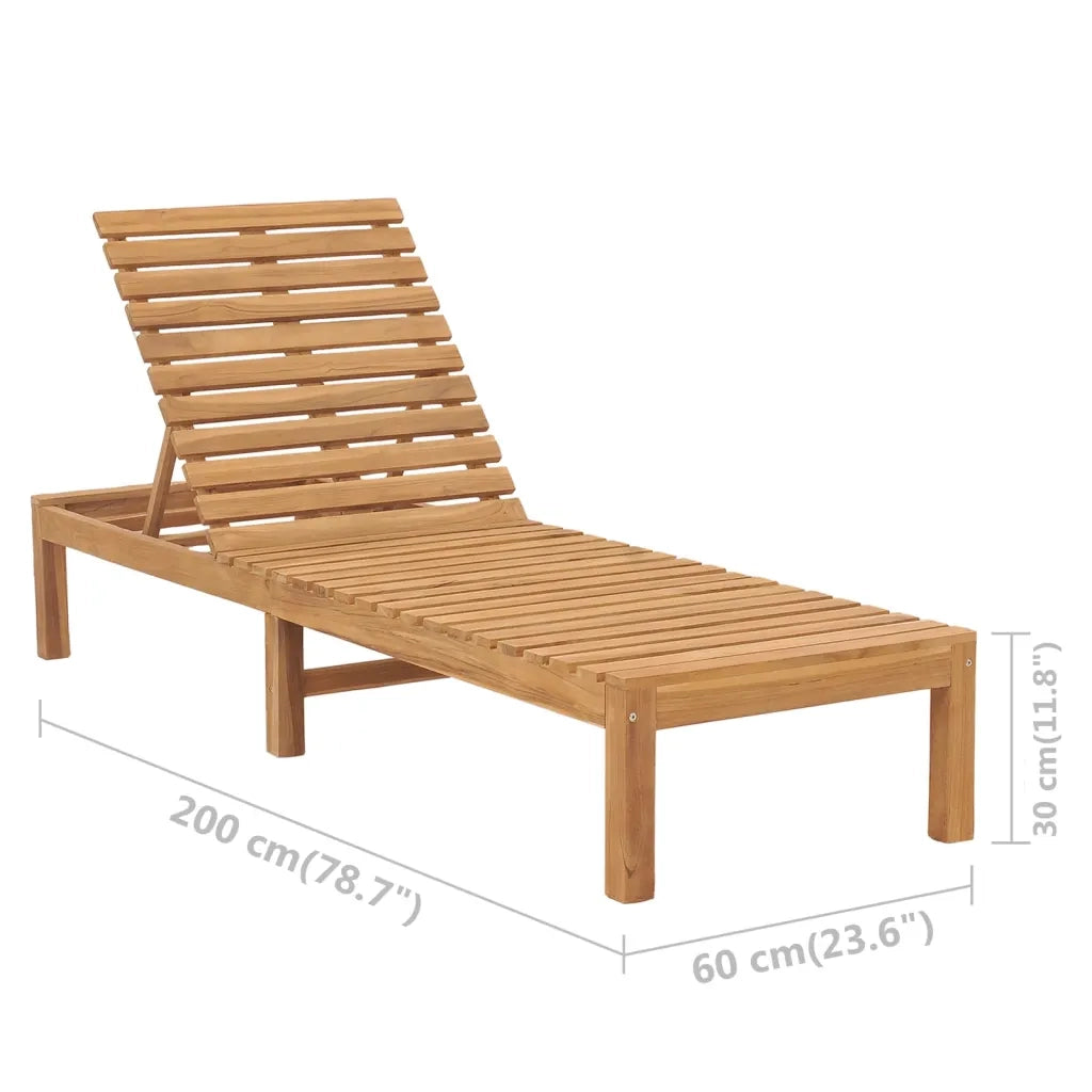 Lettino Prendisole in Legno Massello di Teak 316171