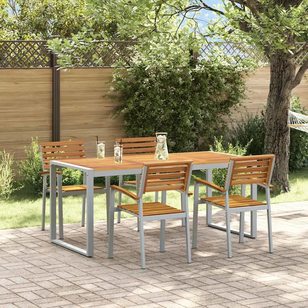 Set da Pranzo per Giardino 5 pcs Grigio 3284363