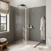 Doccia walk-in 90cm + anta 30cm vetro 8mm opaco profili cromo | Keros