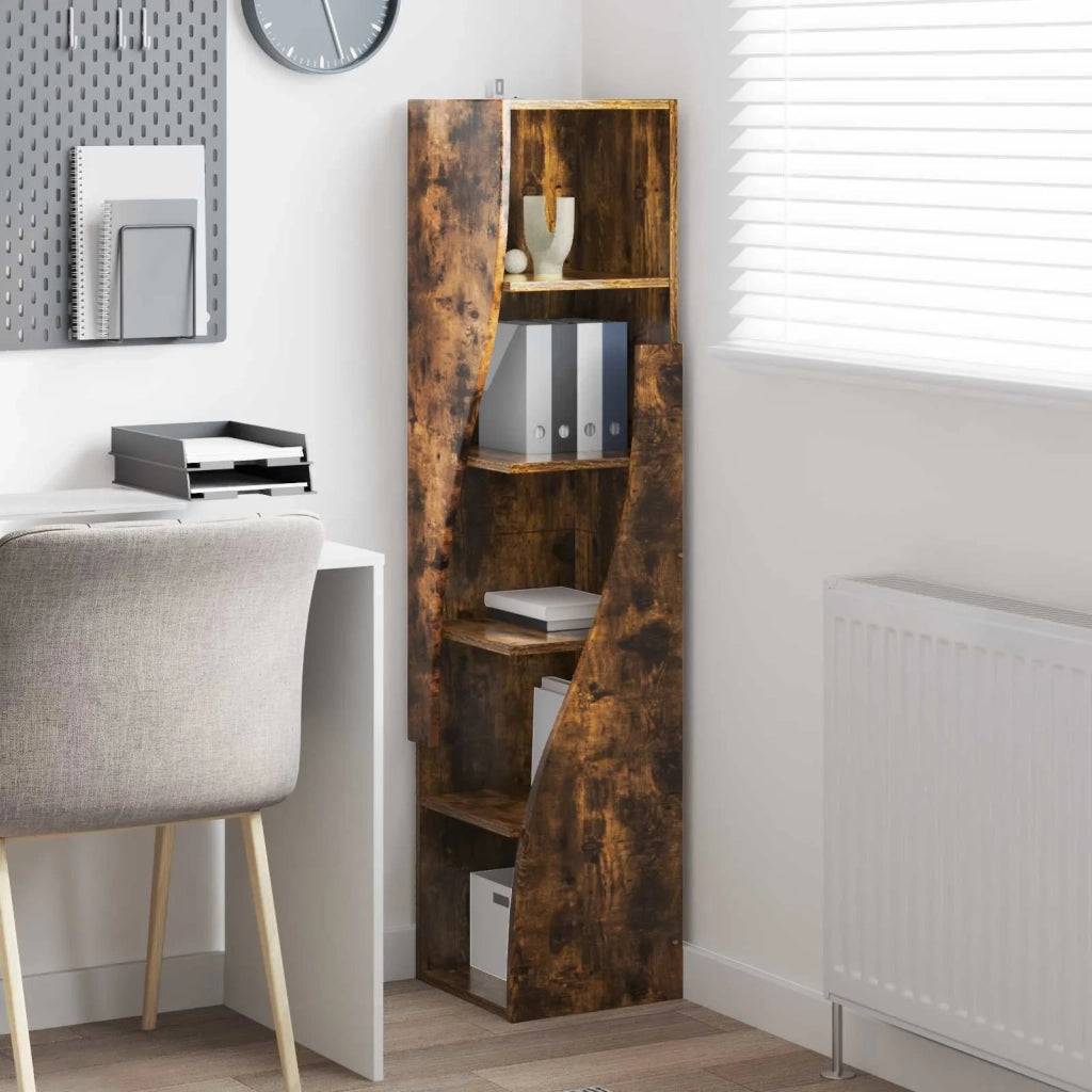 Mobile angolare 32x32x140cm Legno ingegnerizzato Rovere fumé 889880