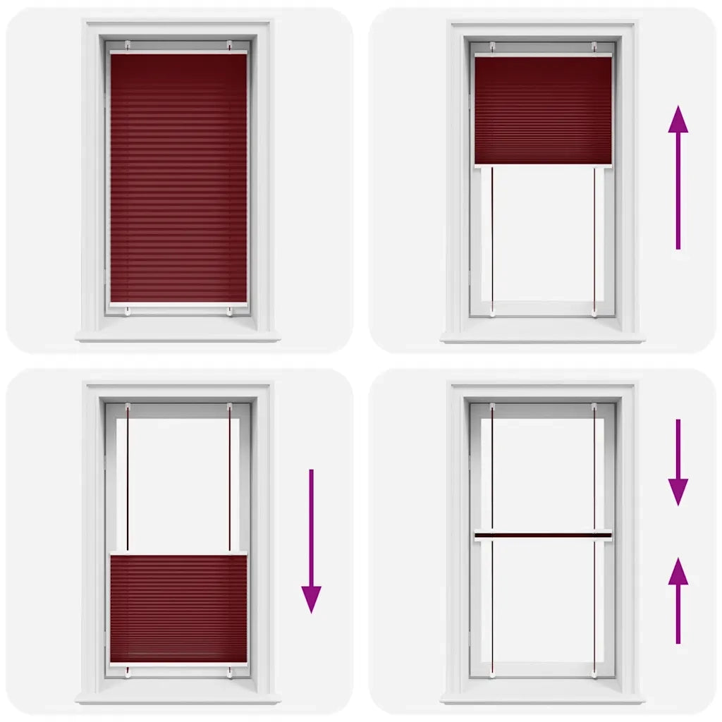 Tenda Plissettata Rosso Bordeaux 75x150 cm Larghezza Tessuto 4015240