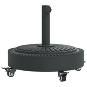 Base per ombrellone rotonda 45 x 41 cm con ruote bloccabili ed elegante design in plastica nera 02_0056652