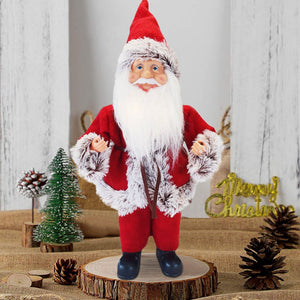 Pupazzo Babbo Natale H40 cm con Minilucciole Rosso e Grigio
