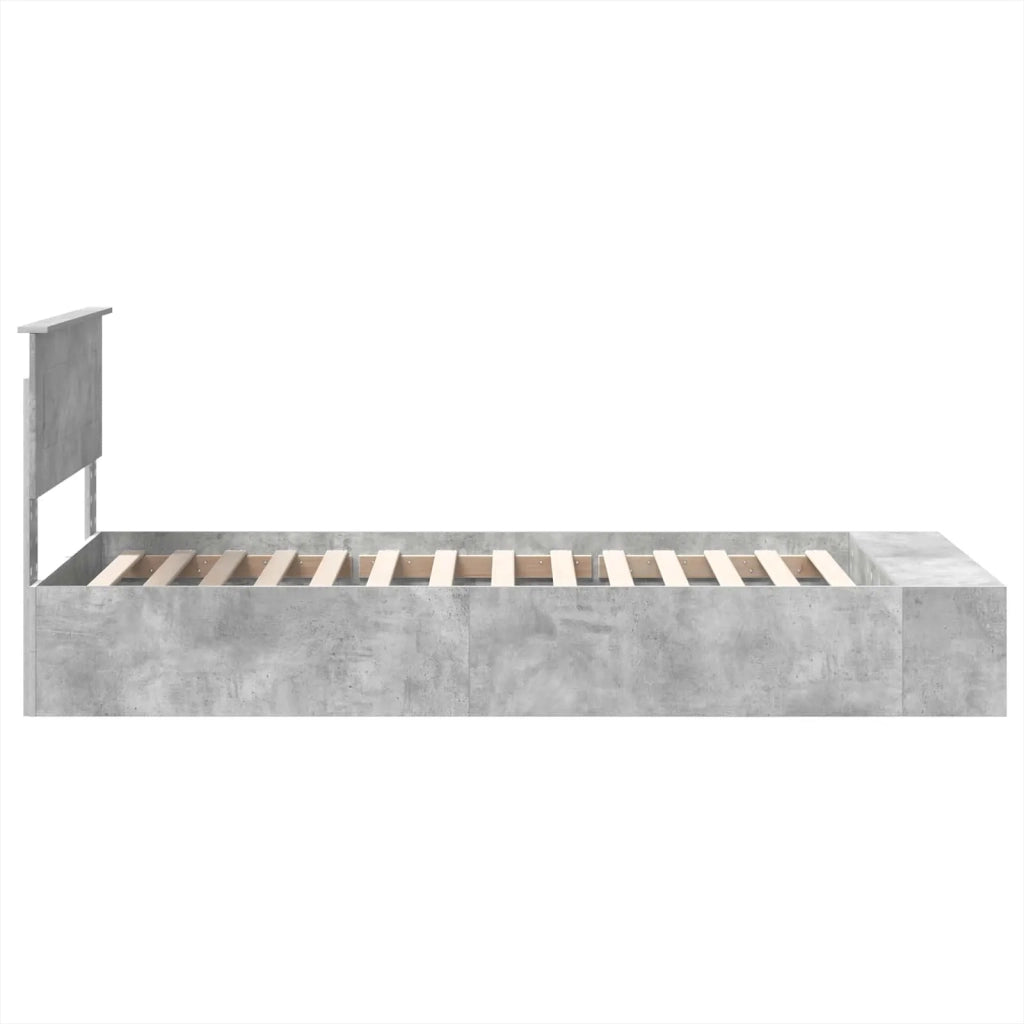 Struttura del letto con lo scaffale Grigio cemento 90 x 200 cm 3408399