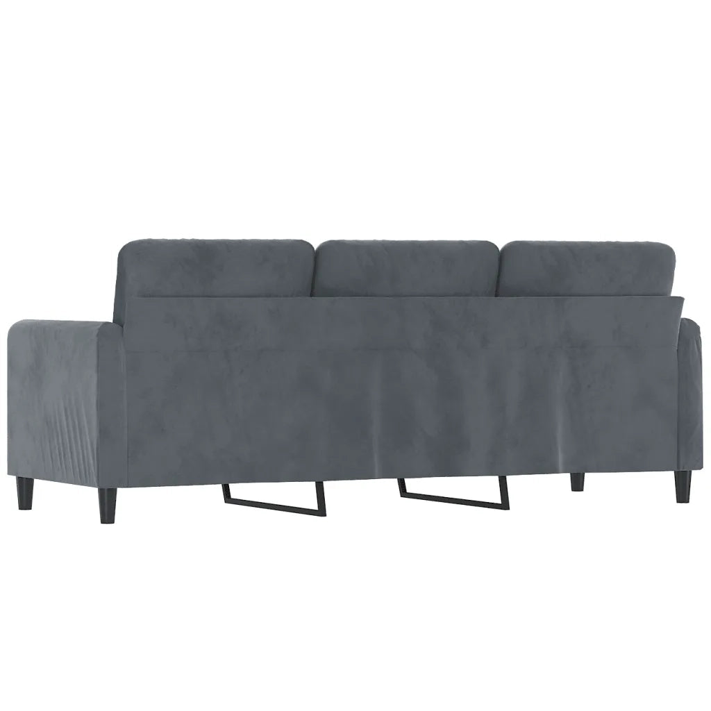 Divano a 3 Posti-Sofa 3 Posti Grigio Scuro 180 cm in Velluto 491791