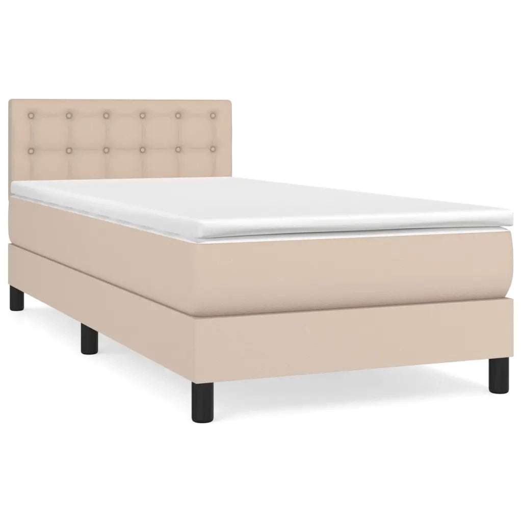 Giroletto a Molle con Materasso Cappuccino 100x200cm Similpelle 3141112