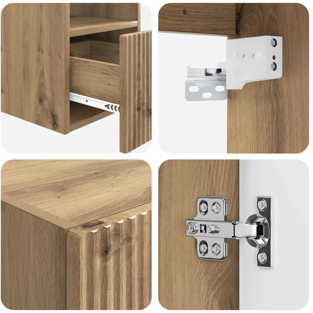 Set di mobili per il bagno 5 pz Rovere Artigianale 3406002