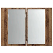 Mobiletto con specchio a LED salvaspazio 60 x 12 x 45 cm stile moderno legno composito finitura effetto legno anticato 02_0050833
