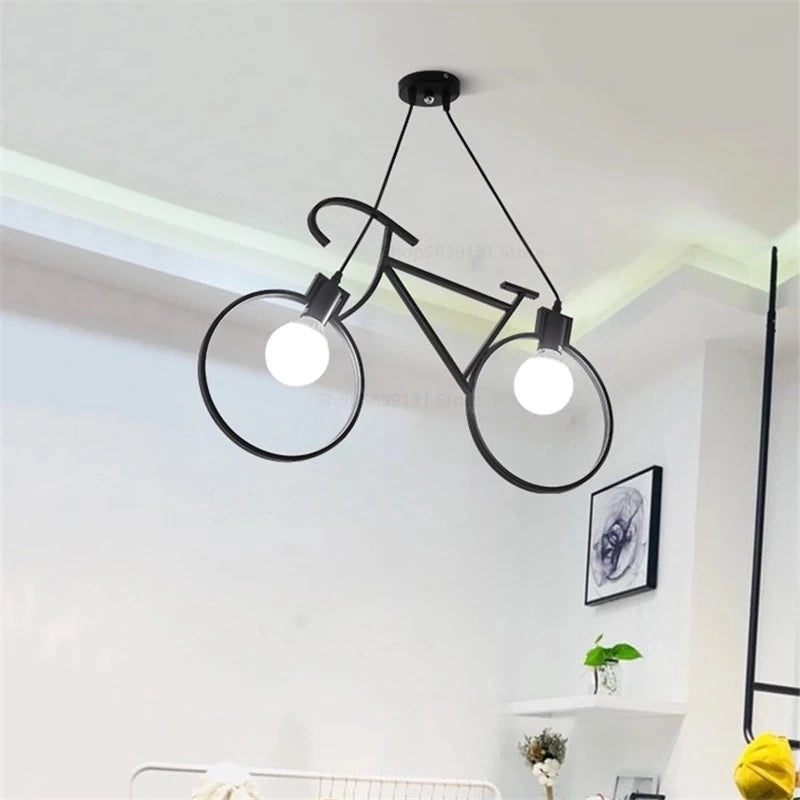 Lampadario a sospensione e27 da soffitto a forma di bicicletta lampada bici