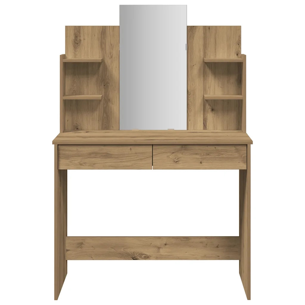 Toeletta con Specchio Rovere Artigianale 96x39x142 cm 857012