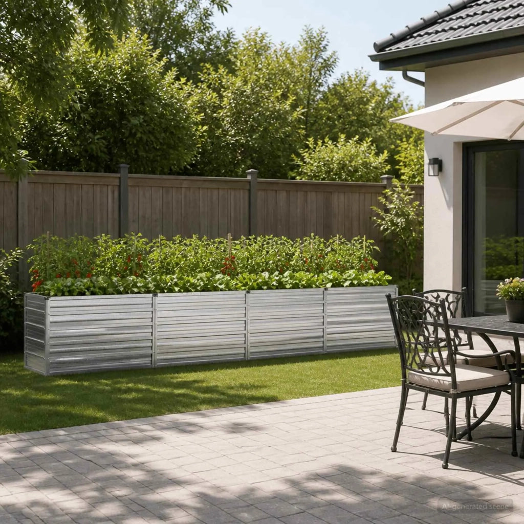 Letto rialzato da giardino Argento 320 x 40 x 55 cm 8006269