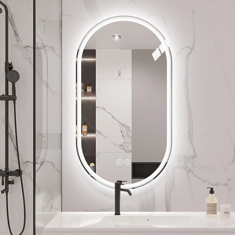SPECCHIO BAGNO LED 60x90 cm Argento Anticondensa Touch