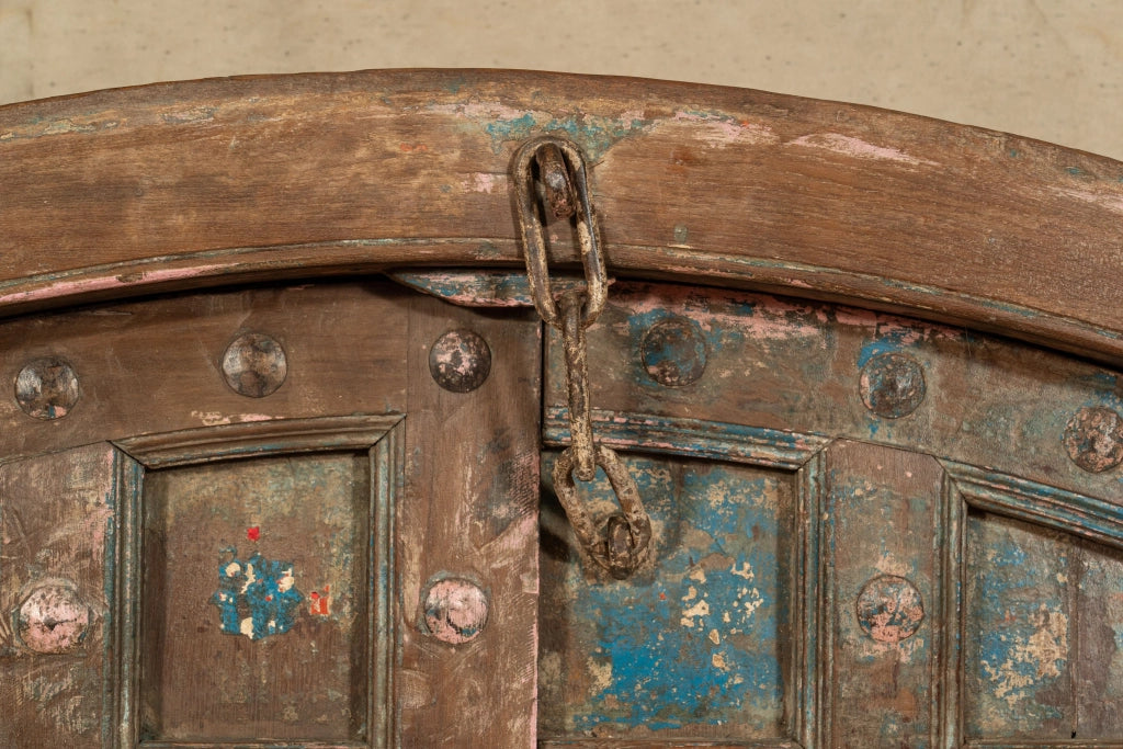 Biscottini Porta portone in legno massello e ferro da interno o da esterno vecchia e antica medievale scorrevole