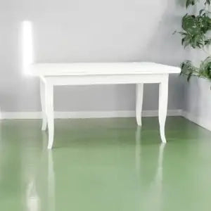 Tavolo da cucina in legno allungabile Shabby chic mod duetto bianco