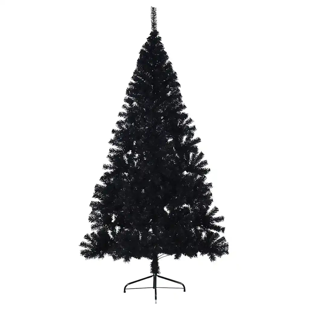 Albero di Natale Artificiale a Metà con Base Nero 180 cm PVC 344677