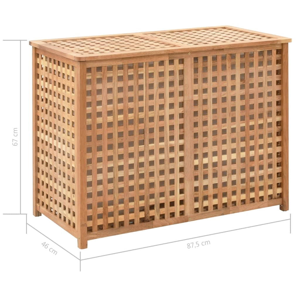 Cesto portabiancheria 87,5 x 46 x 67 cm in legno massello di noce 02_0006201