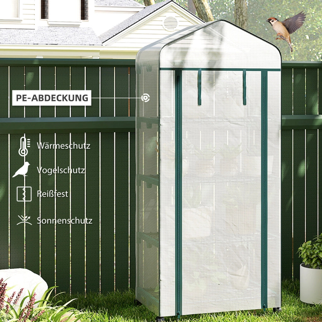 Serra Mini-Gew?chshaus ¨C zephmum ¨C Bianco 69x50x165 cm 4 ripiani