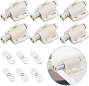 Chiusura magnetica per porte 6 pezzi - apri con forza - resistente all'usura - per porte - per porte di cassetti/porte a scomparto - materiale ABS/komposito acciaio inossidabile - maniglia di sicurezza