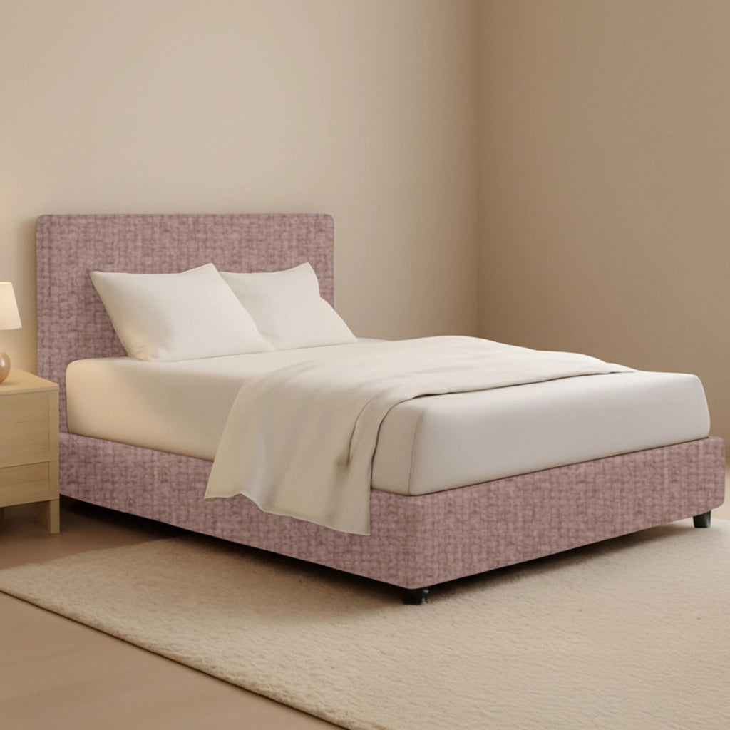 Harlow, Letto Piazza e Mezza Sfoderabile Made in Italy, Rosa Antico