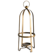 Portacandele in Metallo Dorato 48 cm Decorazione Retro per Soggiorno o Camera da Letto
