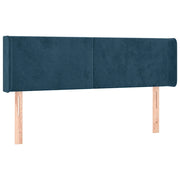 Testiera | Testata ad Orecchio Blu Scuro 147x16x78/88 cm in Velluto