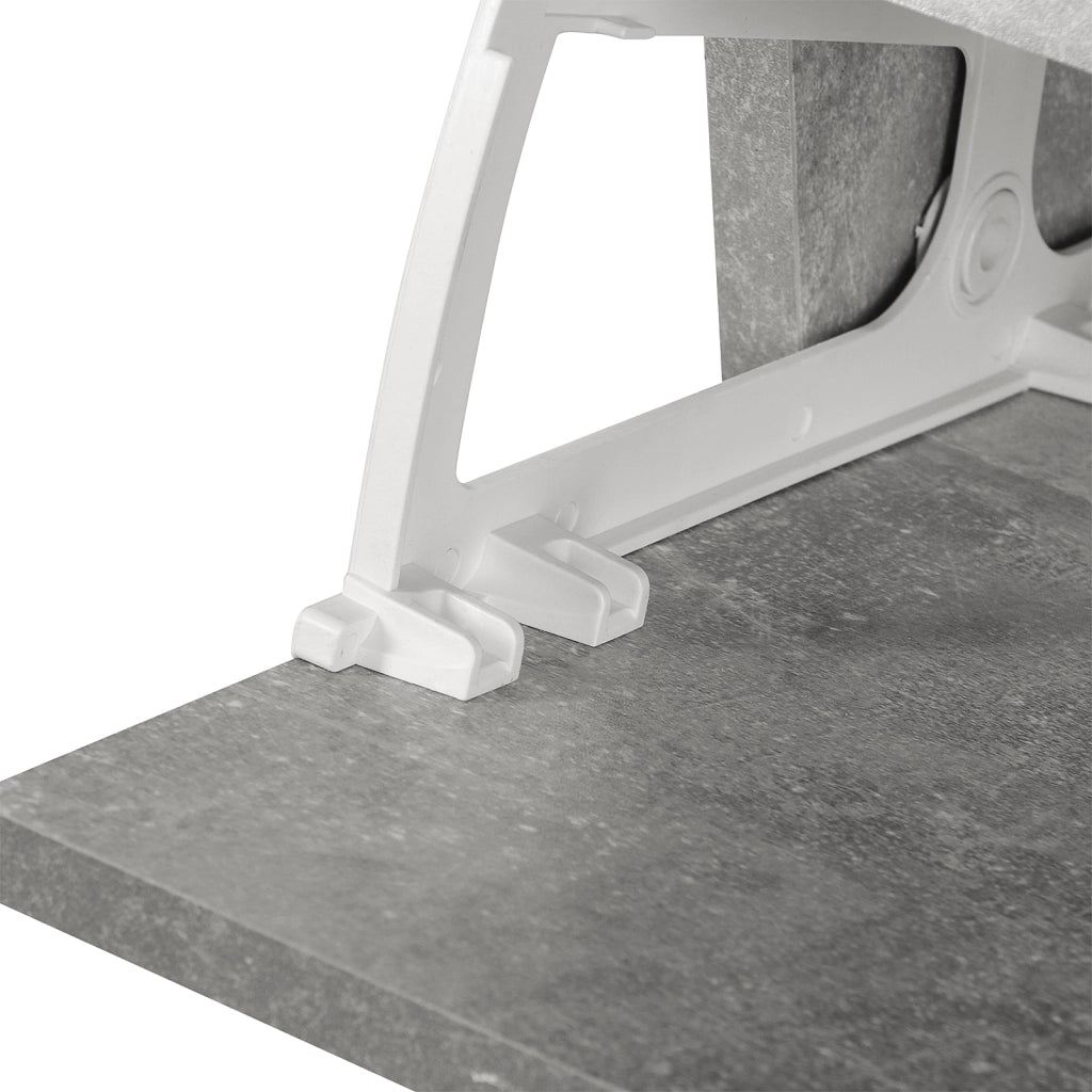 Mobile Ingresso 3 in 1 con Appendiabiti, Specchio e Panca Scarpe ¨C Zephmum ¨C Grigio Cemento 88x132x19