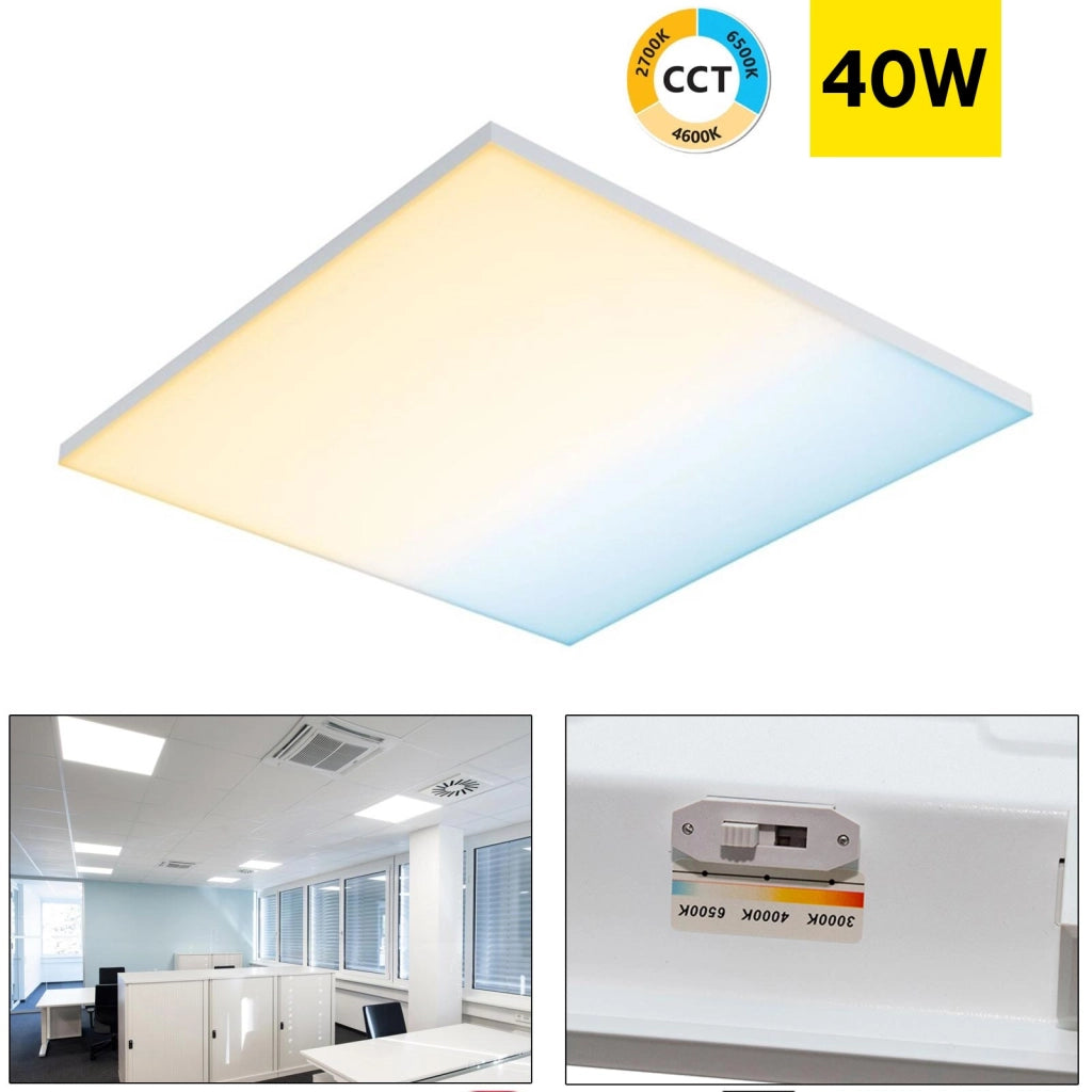 Pannello LED incasso quadrato 595x595mm 40W lampada soffitto CCT 3000K a 6500K luce ufficio studio medico ospedale 230V