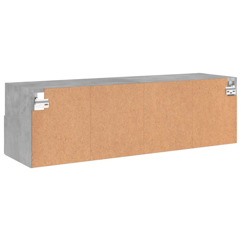 Mobile TV a Parete Grigio Cemento 100x30x30cm Legno Multistrato 836888