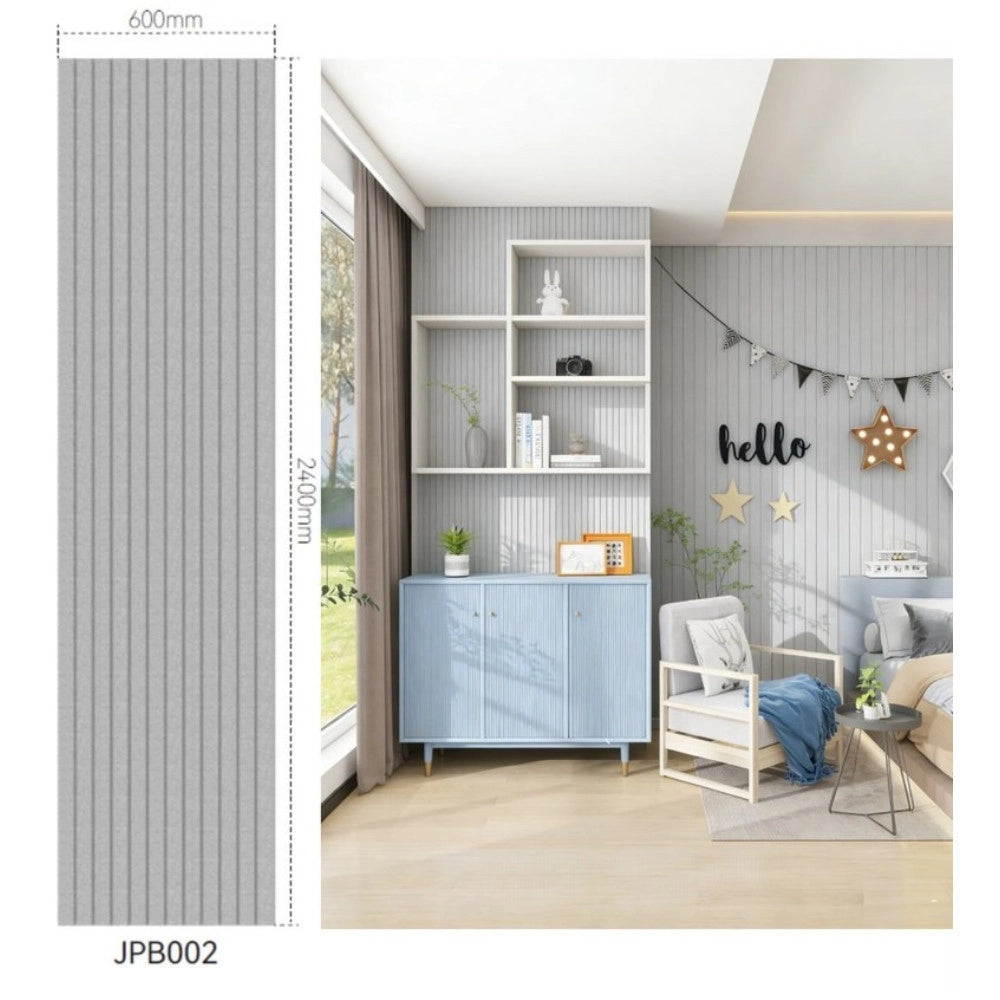 Trade Shop - Pannello Decorativo 3d Grigio 600x2400 Mm Rivestimento Parete Doghe Moderne -