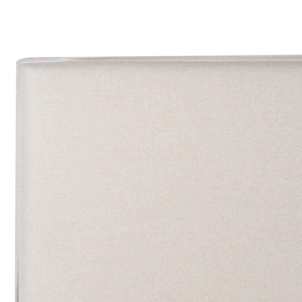 Letto rivestimento in tessuto beige Gambe in legno 180 x 200 cm a doghe con testiera in stile scandinavo minimalista