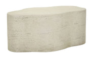 Tavolino da Caffè Cloud Moderno in MGO Cream cm 92,5x54,8x40 - Design Organico e Materiale Effetto Pietra Scolpita
