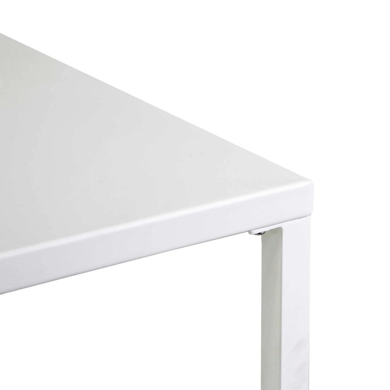 Tavolo Bar Metallo New Elma Con Poggiapiedi Bianco Quadro Cm 70x70h110