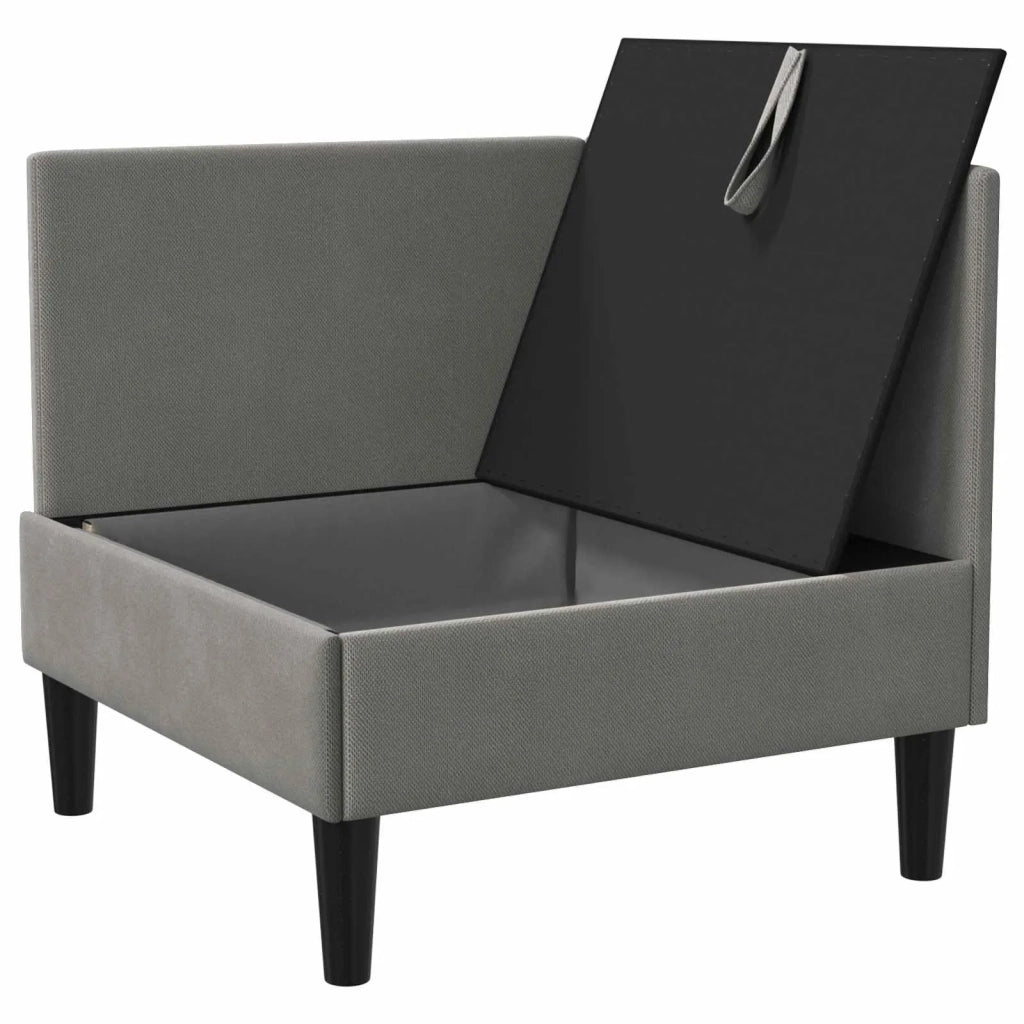 Divano Angolare con Storage Grigio scuro Velluto 42027092