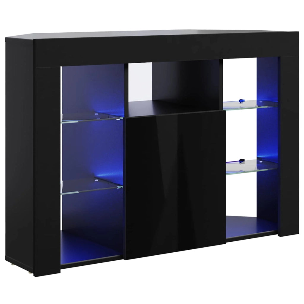 Mobile TV LED Angolare 100x40x68cm Nero Legno ingegnerizzato 889786