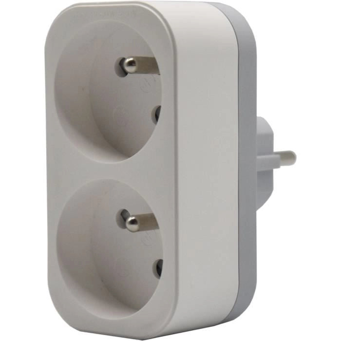 Biplite - QUARX - 2P 16A - Bianco e grigio chiaro, conforme NF