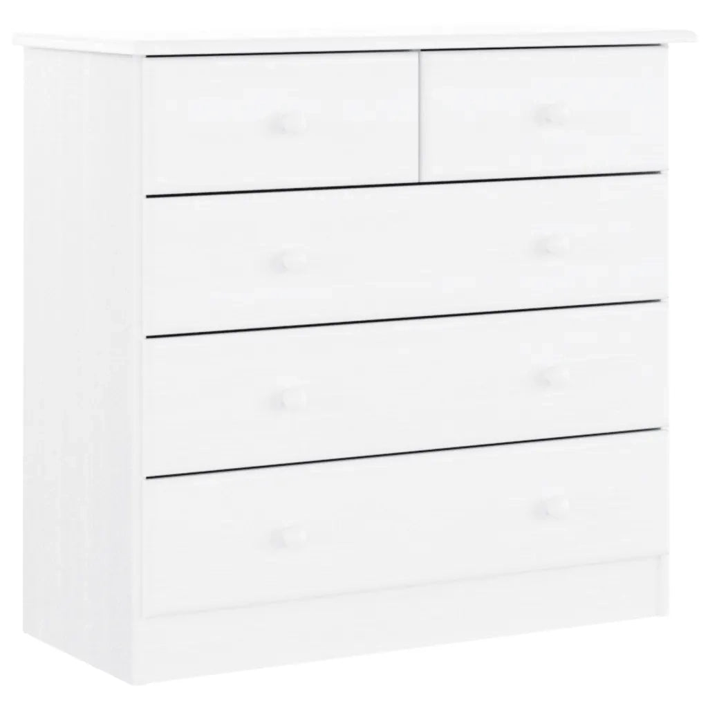 Credenza | Madia | Buffet da pranzo | Armadio da pranzo ALTA Bianca 77x35x165 cm in Legno Massello di Pino